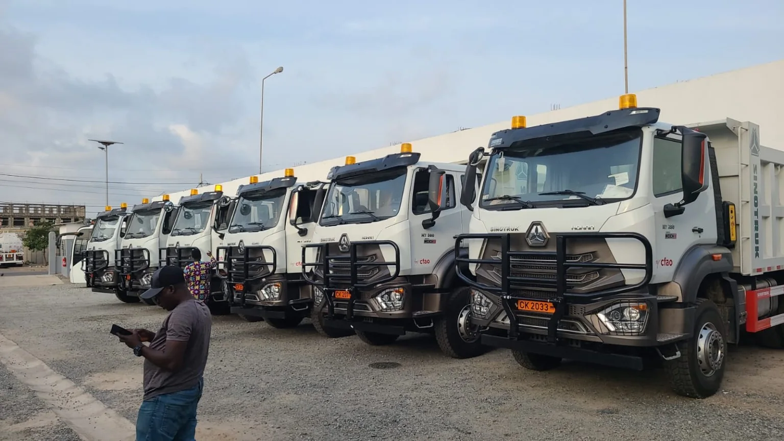 Flotte de camions bennes mobilisables pour le transport BTP